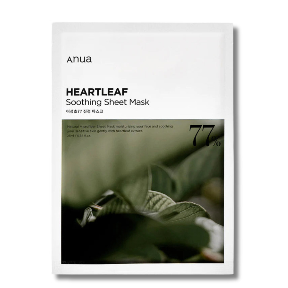 Anua - Heartleaf 77% Soothing Sheet Mask - drėkinanti ir raminati lakštinė kaukė