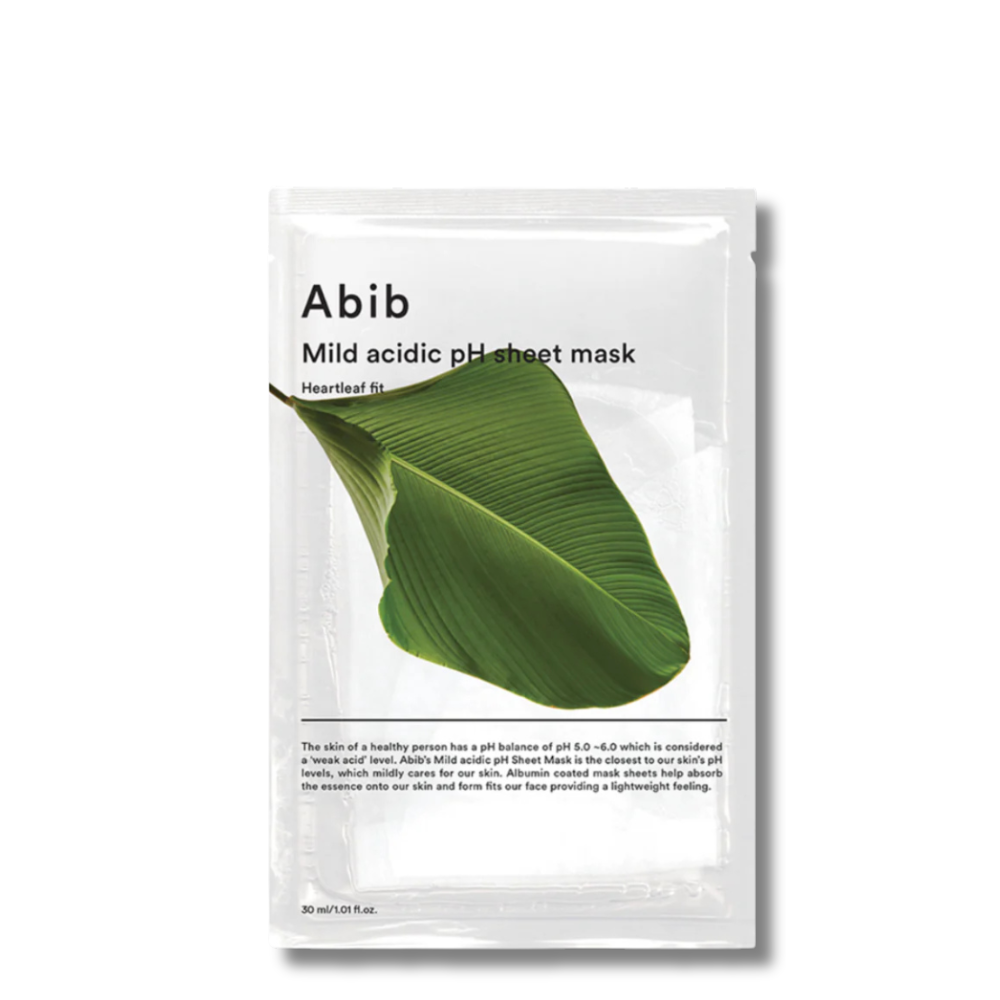 Abib Mild Acidic pH Sheet Mask Heartleaf Fit - veido kaukė