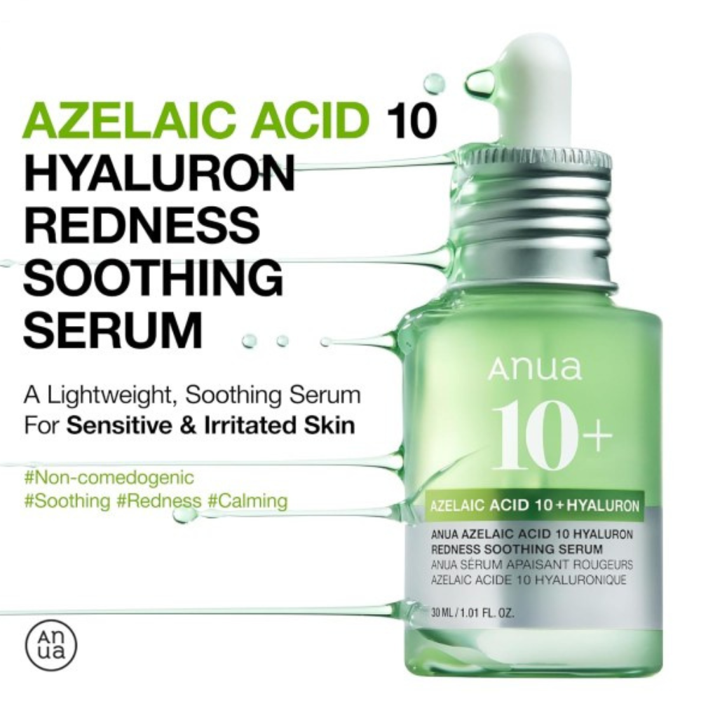 Anua - Azelaic Acid 10 Hyaluron Redness Soothing Serum - azelaino rūgšties serumas