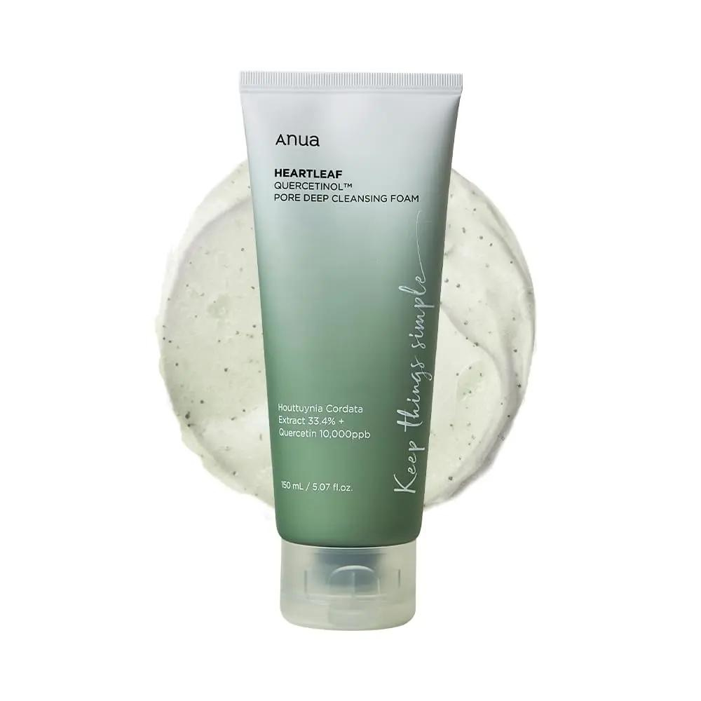 Anua Heartleaf Quercetinol Pore Deep Cleansing Foam - giliai poras valantis veido prausiklis
