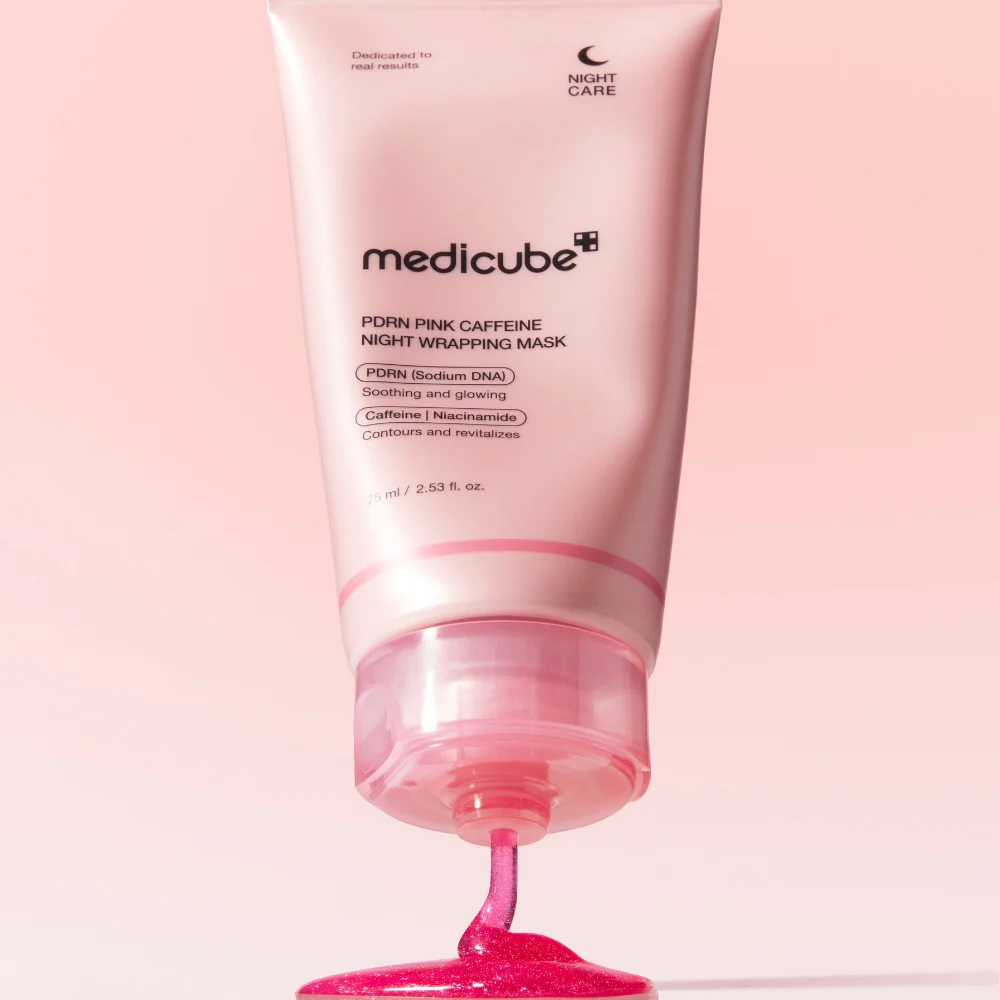 Medicube - PDRN Pink Caffeine Night Wrapping Mask - veido kaukė