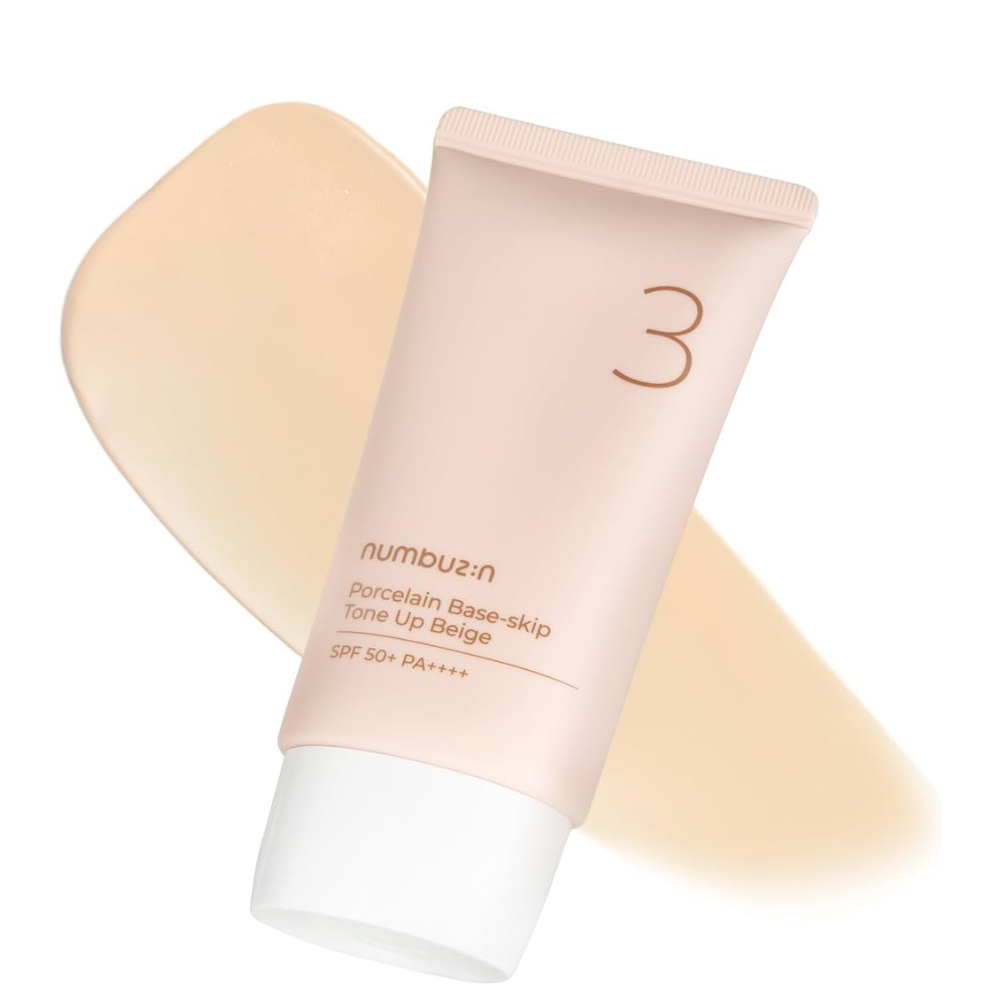 Numbuzin - No.3 Porcelain Base-skip Tone Up Beige - SPF su atspalviu