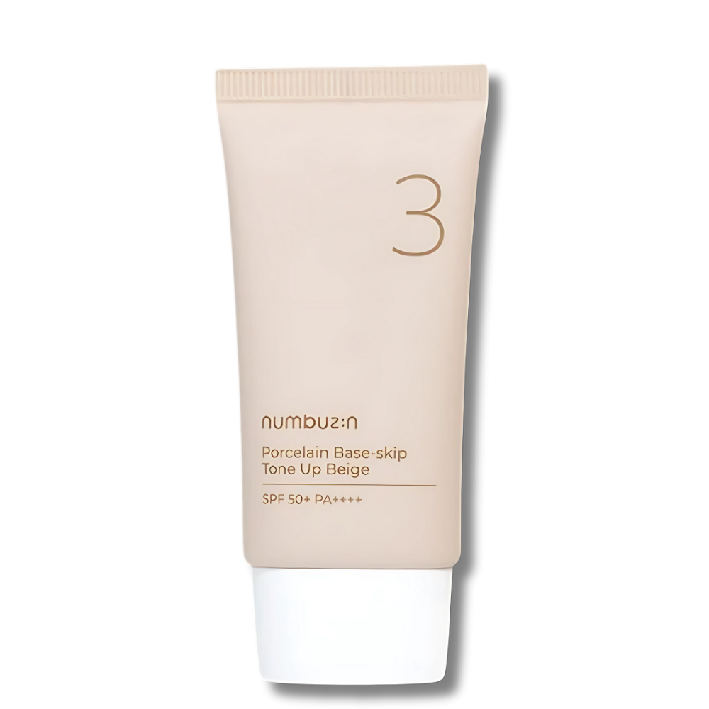 Numbuzin - No.3 Porcelain Base-skip Tone Up Beige - SPF su atspalviu