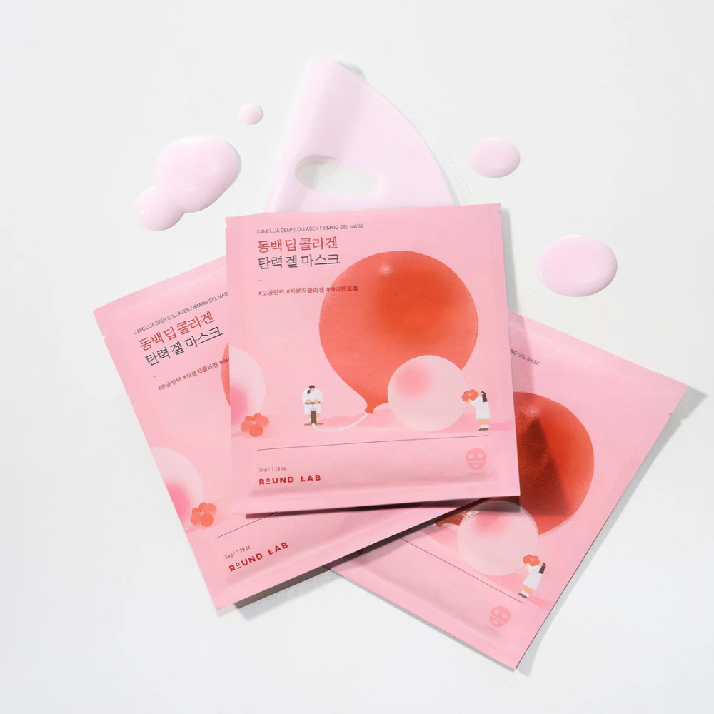 Round Lab - Camellia Deep Collagen Firming Gel Mask - veido kaukė