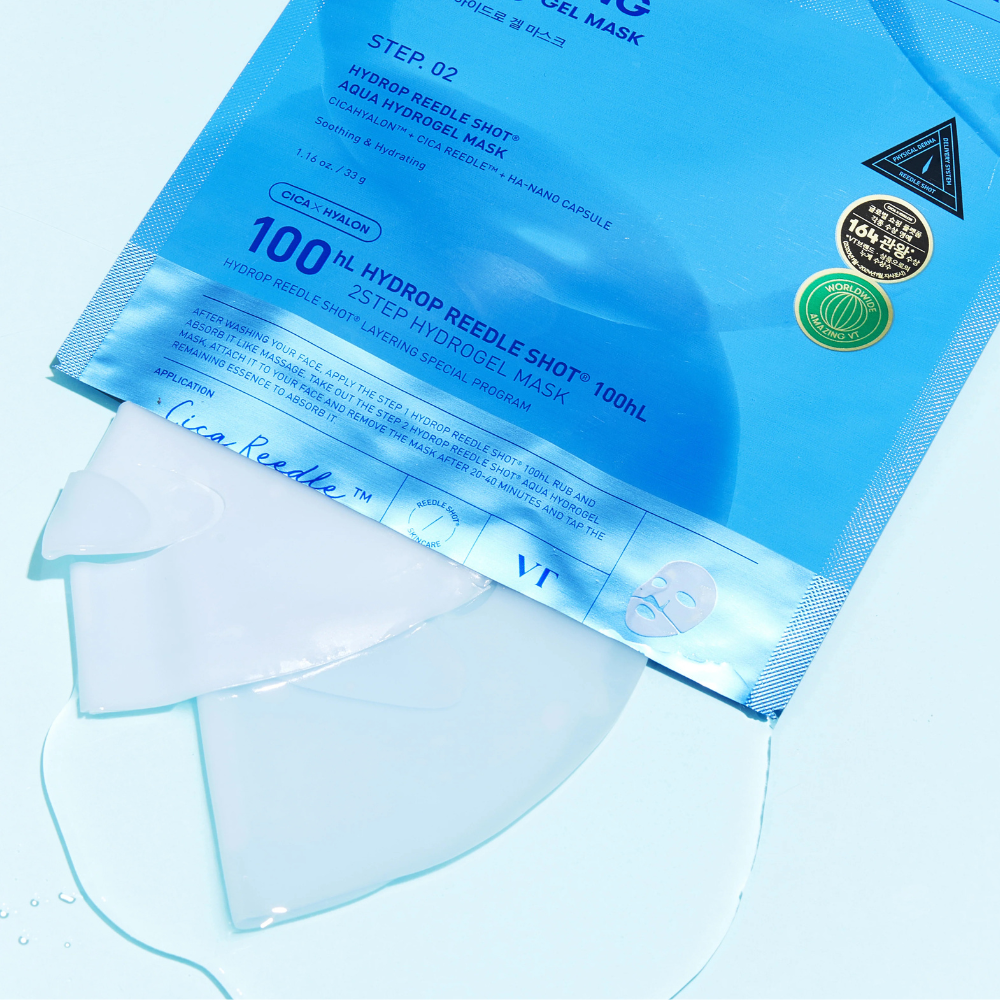 VT Hydrop Reedle Shot 100hL 2Step Hydrogel Mask - bandomasis rinkinys