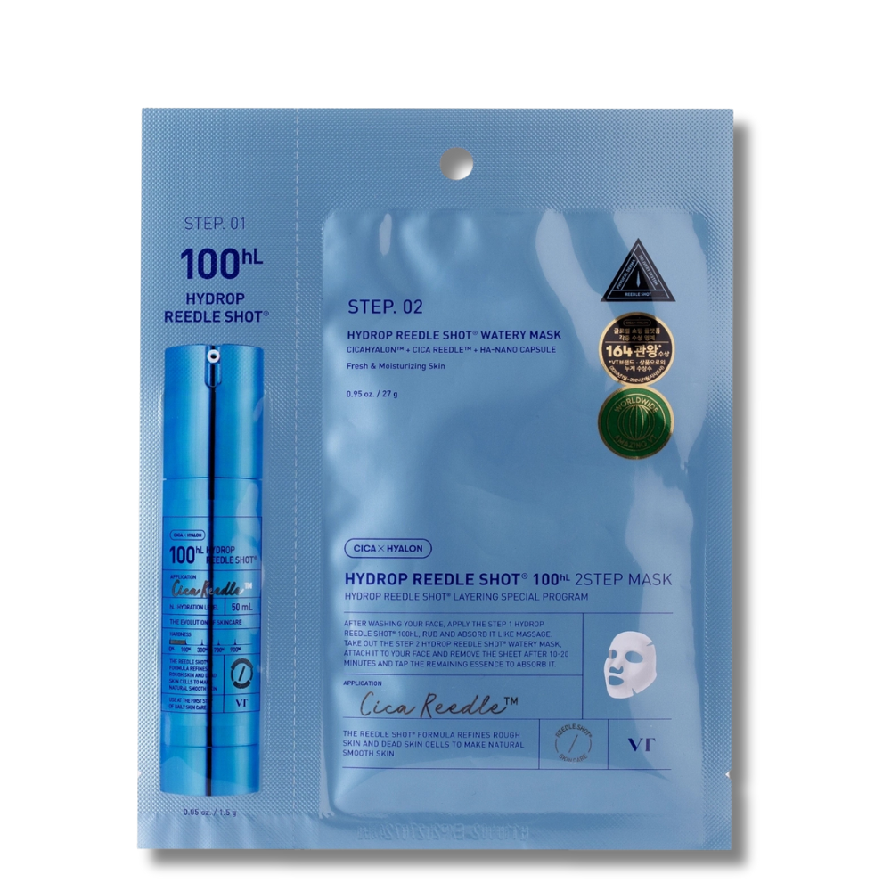 VT Hydrop Reedle Shot 100hL 2Step Hydrogel Mask - bandomasis rinkinys