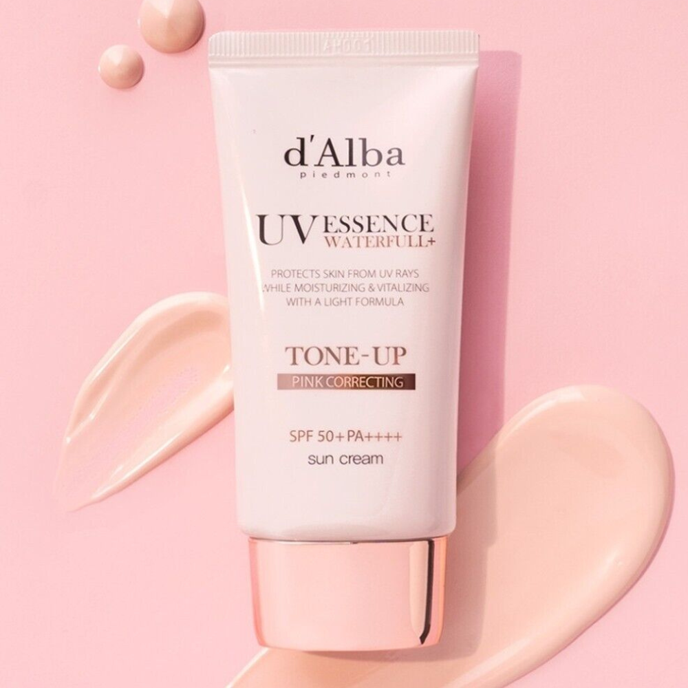 d'Alba - Waterfull Pink Correcting Tone-Up Sunscreen - apsauga nuo saulės
