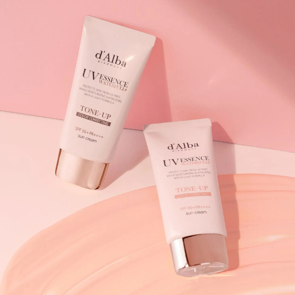 d'Alba - Waterfull Pink Correcting Tone-Up Sunscreen - apsauga nuo saulės