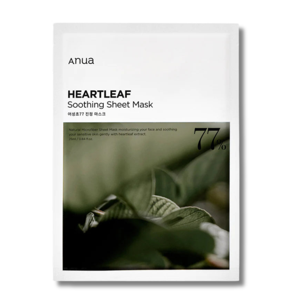 Anua - Heartleaf 77% Soothing Sheet Mask -  drėkinanti ir raminati lakštinė kaukė