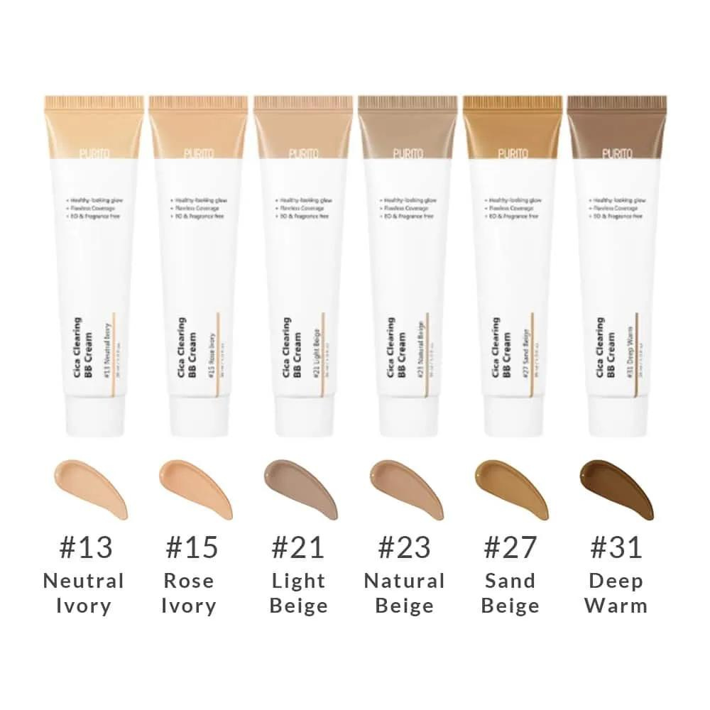 PURITO Cica Clearing BB Cream - BB kremas su spalva