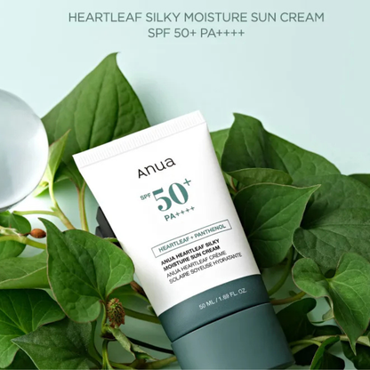 Anua - Heart Leaf Silky Moisture Sun cream SPF 50+ - apsauginis kremas nuo saulės
