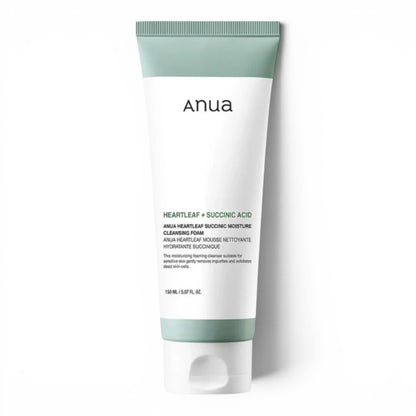 Anua Heartleaf Succinic Moisture Cleansing Foam - rūgštinis prausiklis