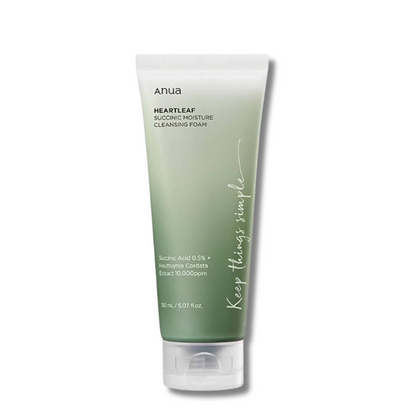 Anua Heartleaf Succinic Moisture Cleansing Foam - rūgštinis prausiklis