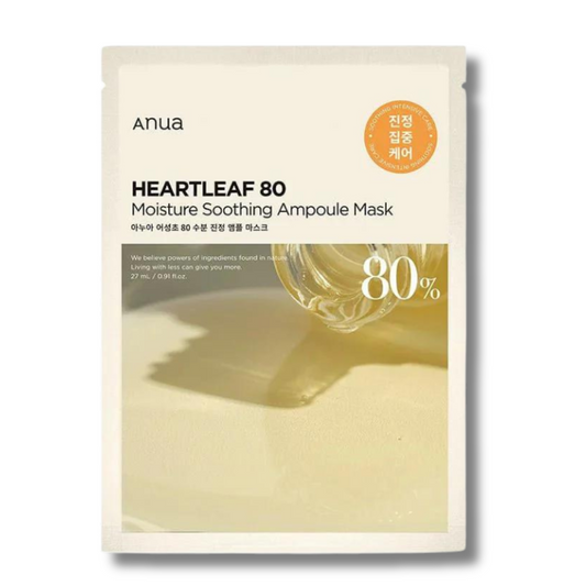 Anua Heartleaft 80% Soothing Ampoule Mask - odą raminanti veido kaukė