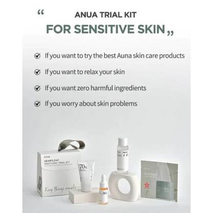 Anua Heartleaf Soothing Trial Kit - bandomasis, kelioninis rinkinys