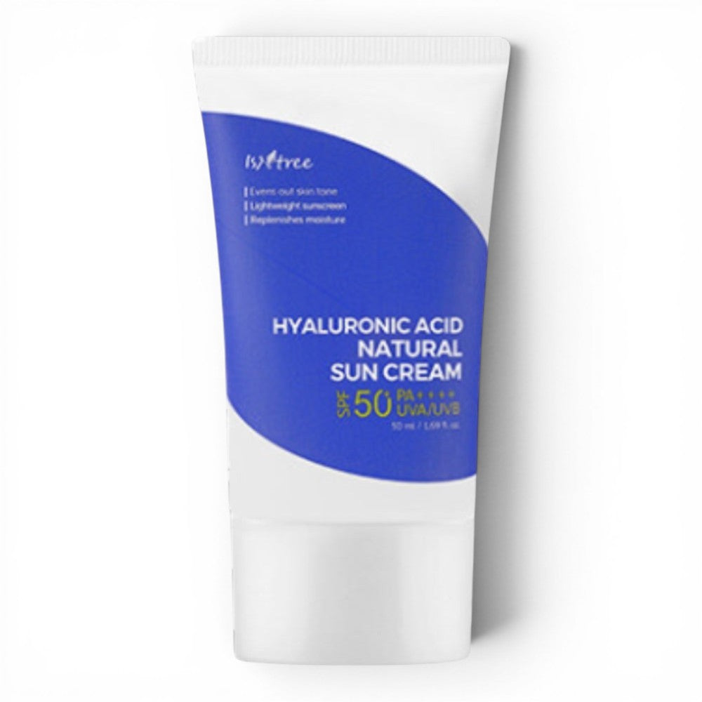 ISNTREE Hyaluronic Acid Natural Sun Cream - mineralinė apsauga nuo saulės (SPF)