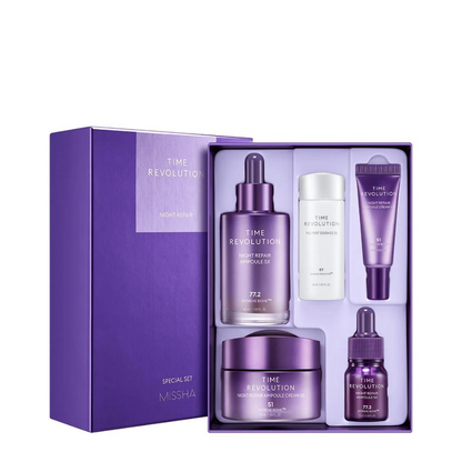 Missha Time Revolution Night Repair Special Set 5X  -  rinkinys odos stangrumui