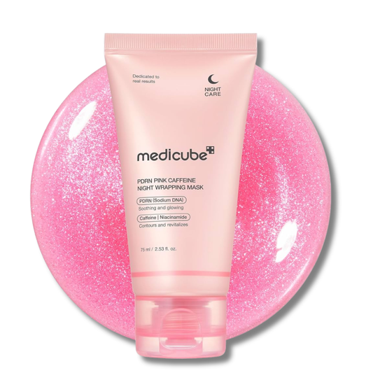 Medicube - PDRN Pink Caffeine Night Wrapping Mask - veido kaukė