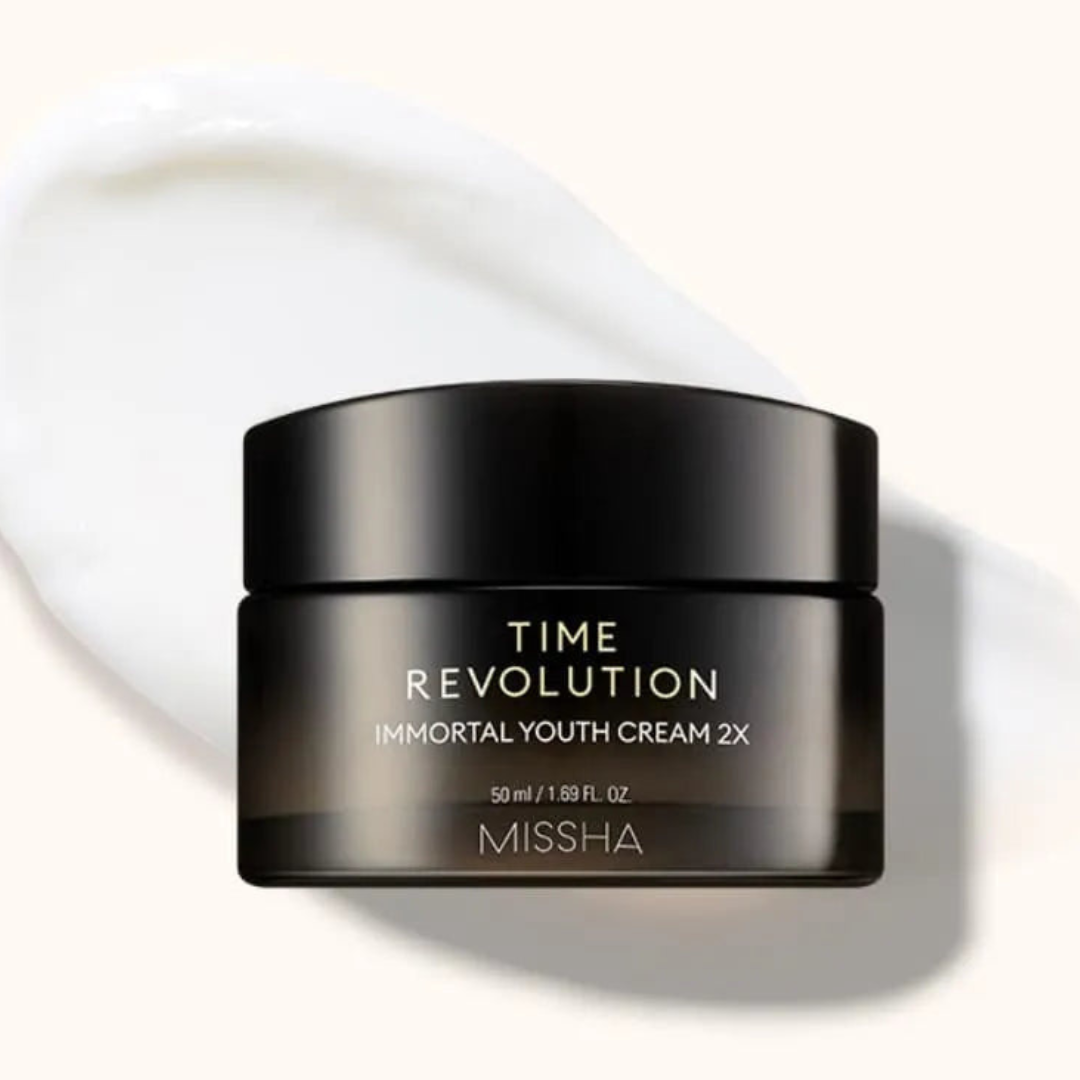 Missha Time Revolution Immortal Youth Cream 2X - intesyvaus poveikio senėjimą lėtinantis kremas