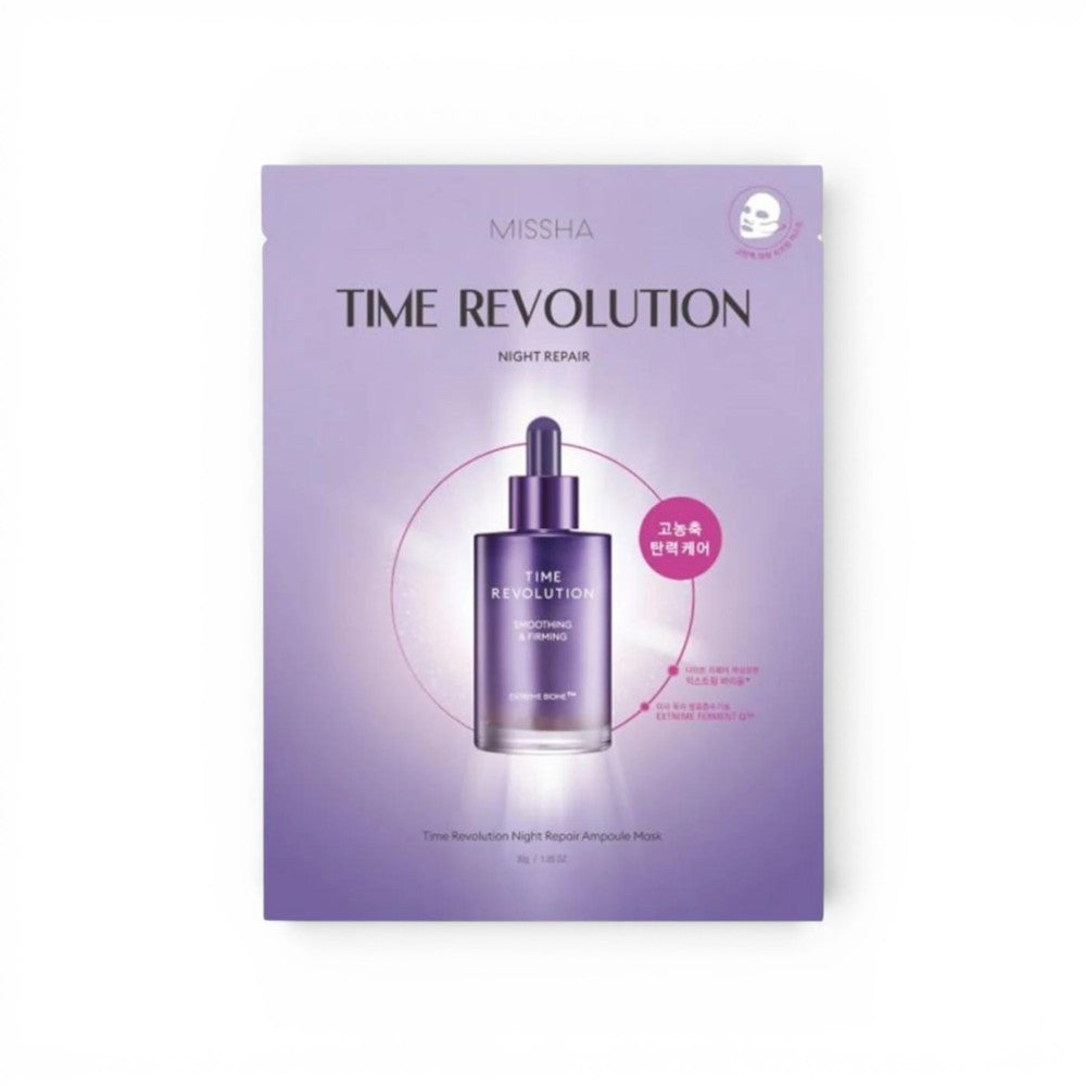 Missha Time Revolution Night Repair Ampoule Mask - veido kaukė su probiotikais