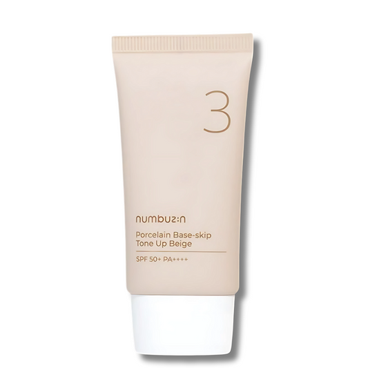 Numbuzin - No.3 Porcelain Base-skip Tone Up Beige - SPF su atspalviu
