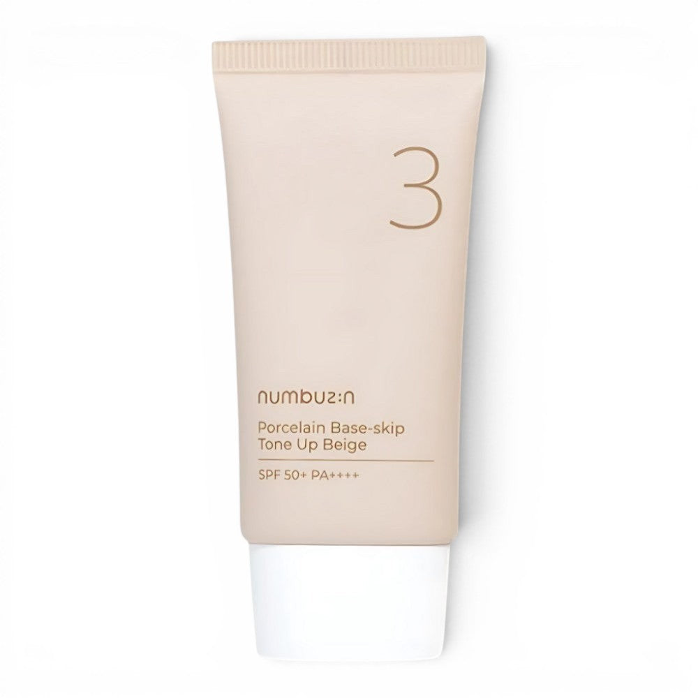 Numbuzin - No.3 Porcelain Base-skip Tone Up Beige - SPF su atspalviu