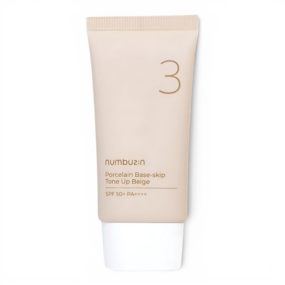 Numbuzin - No.3 Porcelain Base-skip Tone Up Beige - SPF su atspalviu