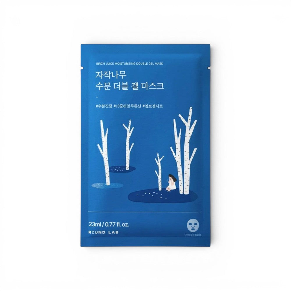 ROUND LAB - Birch Juice Moisturizing Double Gel Mask - lakštinė kaukė