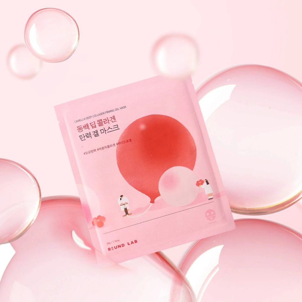 Round Lab - Camellia Deep Collagen Firming Gel Mask - veido kaukė