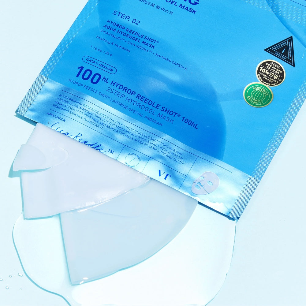 VT Cosmetics - Hydrop Reedle Shot 100hL 2Step Hydrogel Mask - bandomasis rinkinys