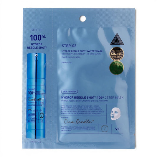 VT Cosmetics - Hydrop Reedle Shot 100hL 2Step Hydrogel Mask - bandomasis rinkinys
