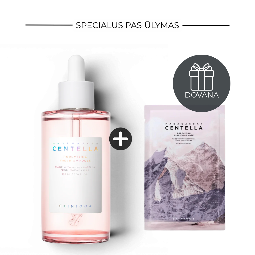Specialus pasiūlymas: SKIN1004 Madagascar Centella poremizing ampulė + veido kaukė (DOVANA)