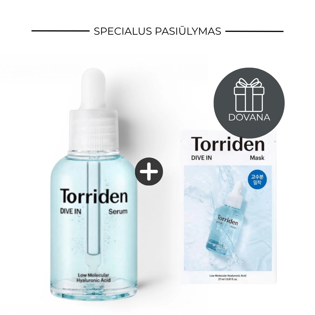 Specialus pasiūlymas: Torriden DIVE-IN hialurono rūgšties serumas + kaukė (DOVANA)