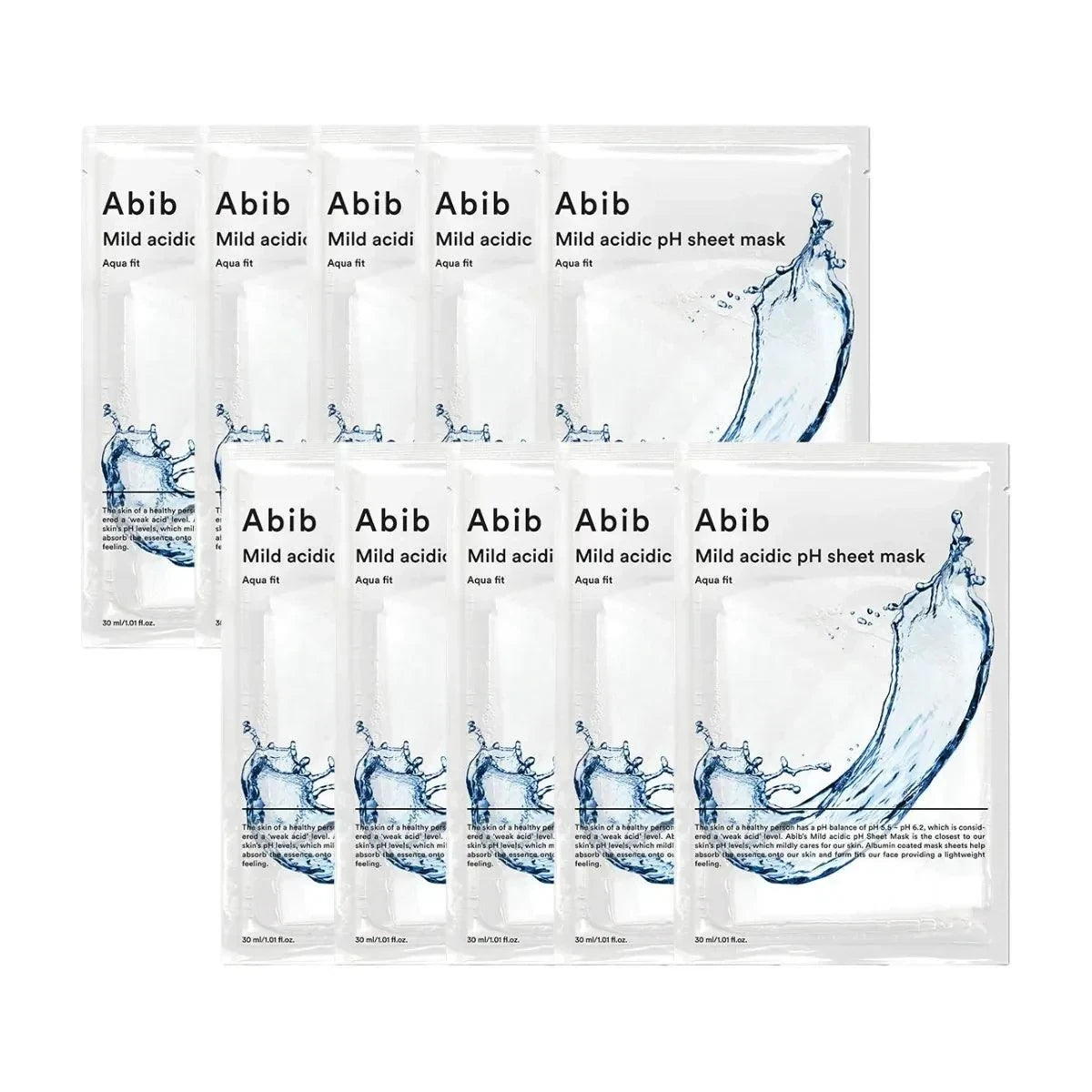bareskin.lt Abib Mild Acidic pH Sheet Mask Aqua Fit drėkinanti veido kaukė su hialurono rūgšties kompleksu