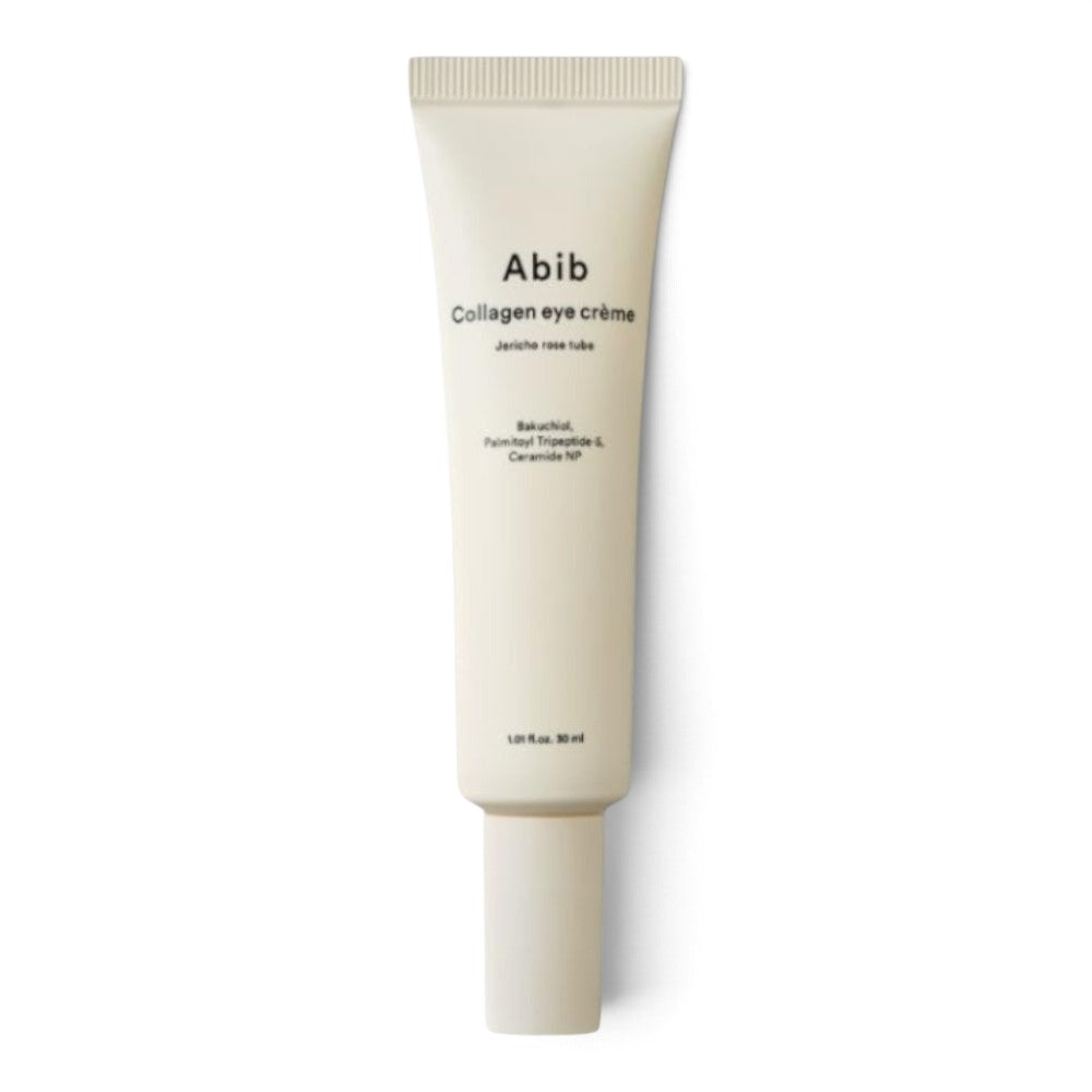 bareskin.lt Abib Collagen eye crème with Jericho rose extract in a minimalist beige squeeze tube for dark circles