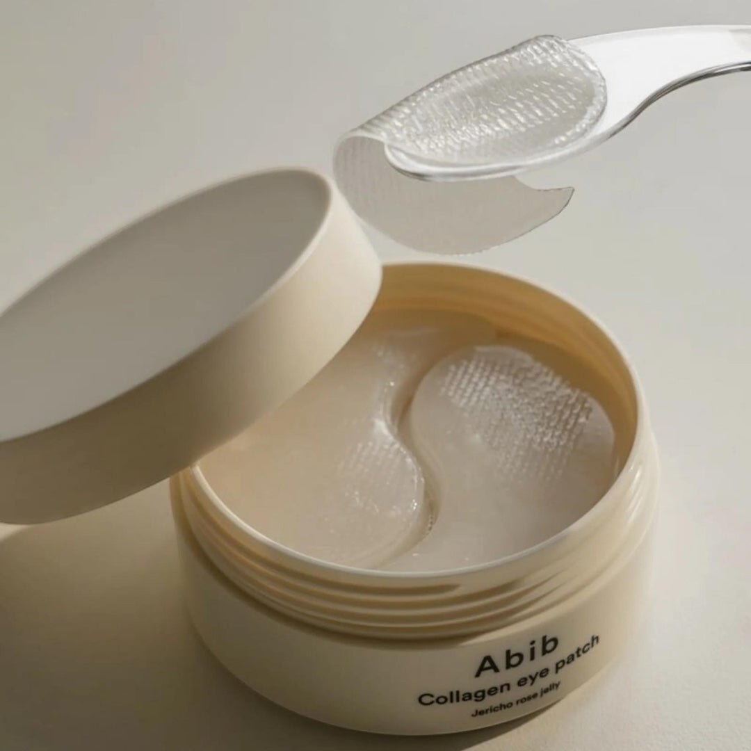 bareskin.lt Abib Collagen Eye Patch Jericho Rose Jelly hidrogeliniai paakių padeliai su kolagenu, kurie atjaunina ir pašviesina patamsėjusius paakius