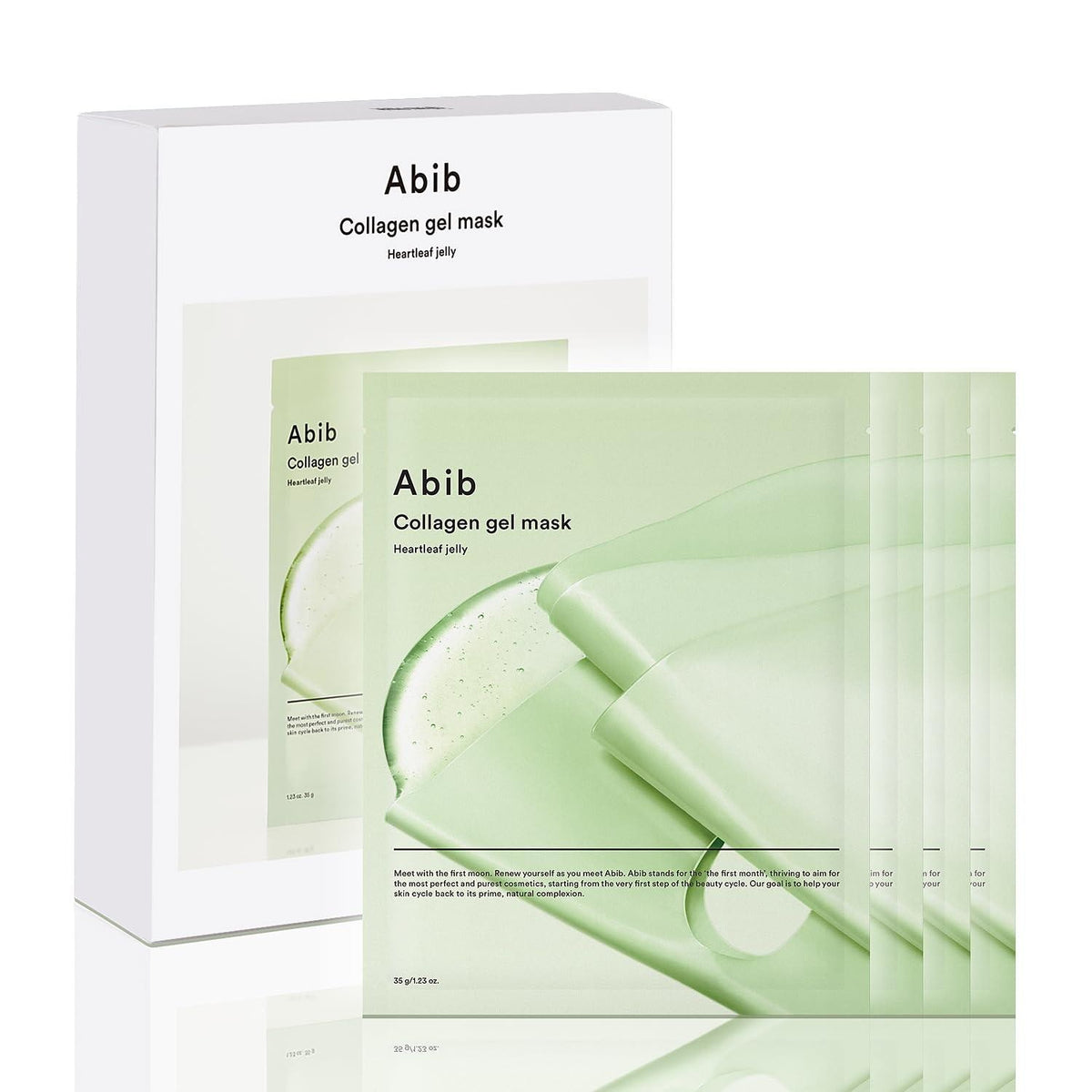 bareskin.lt Abib Collagen Gel Mask Heartleaf Jelly hidrogelinė veido kaukė su veganišku kolagenu