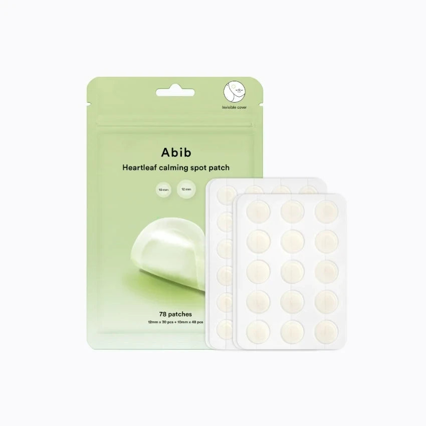 bareskin.lt Abib Heartleaf calming spot patch ploni hidrocoloido pleistrai, skirti vietinei odos priežiūrai, kai atsiranda pavienių bėrimų ar odos netolygumų