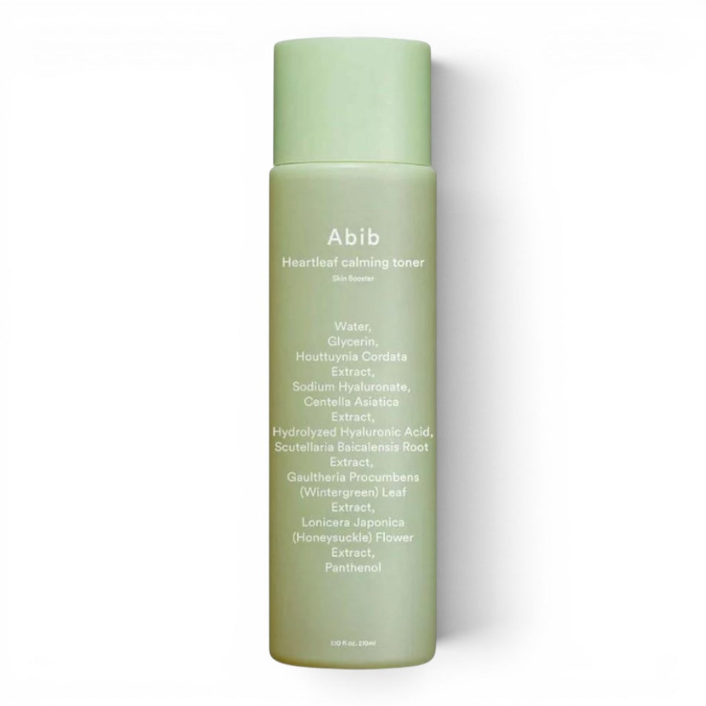 bareskin.lt Abib Heartleaf calming toner veido tonikas praturtintas 50,000ppm širdžialapės stimburės ekstraktu, kad nuramintų sudirgusią, jautrią odą bei sureguliuotų sebumo gamybą