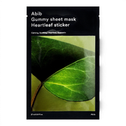 Abib Gummy Sheet Mask Heartleaf Sticker from bareskin.lt for calming and soothing sensitive skin.