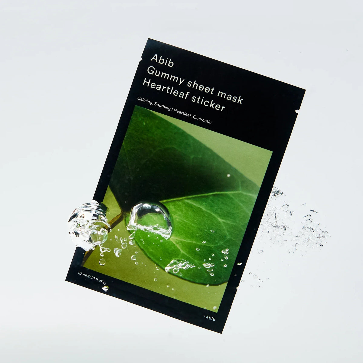 bareskin.lt Abib Gummy Sheet Mask Heartleaf Sticker lakštinė veido kaukė, praturtinta veiksmingais augaliniais ekstraktais ir drėkinančiais ingredientais, ramina, drėkina ir atkuria odą
