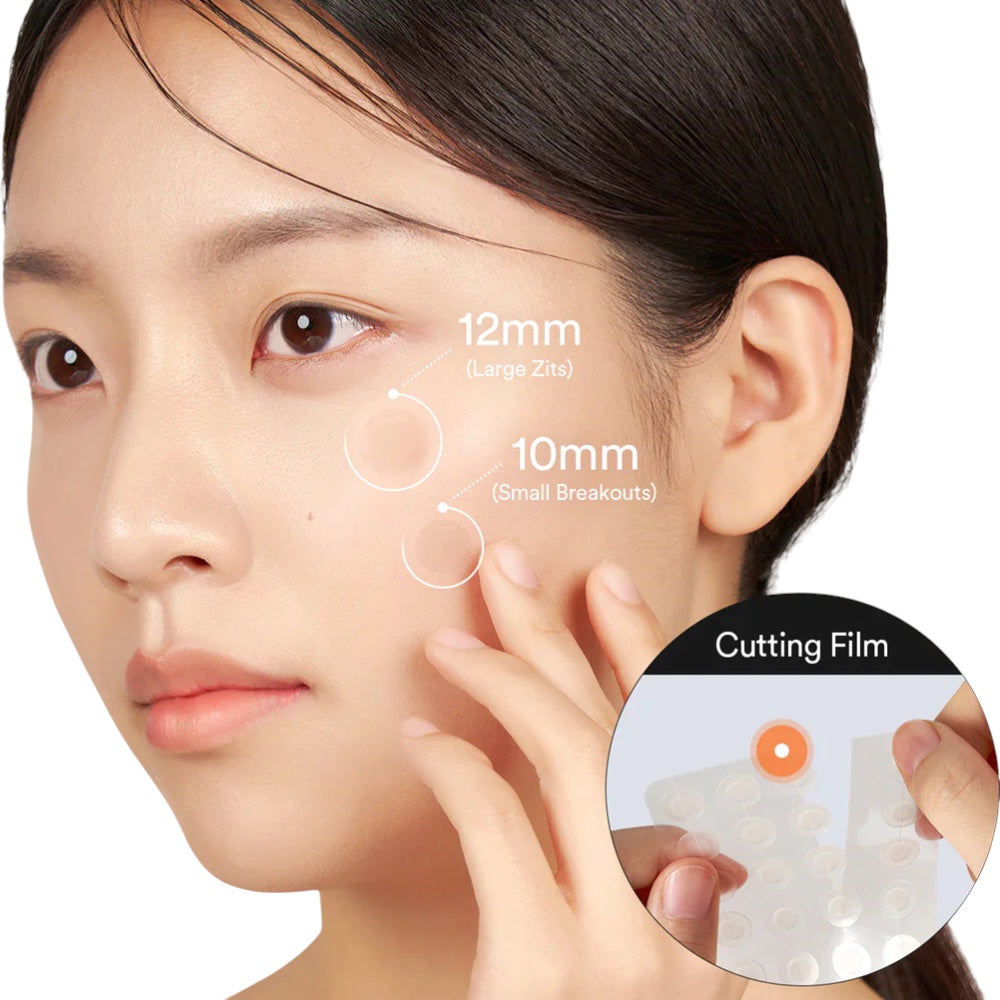 bareskin.lt Abib Heartleaf calming spot patch ploni hidrocoloido pleistrai, skirti vietinei odos priežiūrai, kai atsiranda pavienių bėrimų ar odos netolygumų