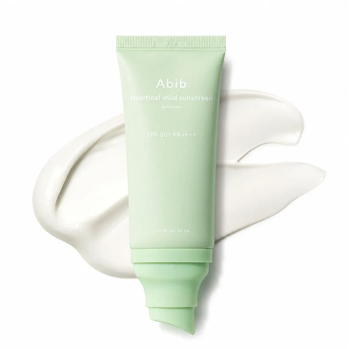 bareskin.lt Abib Heartleaf Mild Sunscreen SPF 50+ PA++++  mineralinis apsauginis kremas nuo saulės, skirtas kasdienei odos apsaugai, komfortui