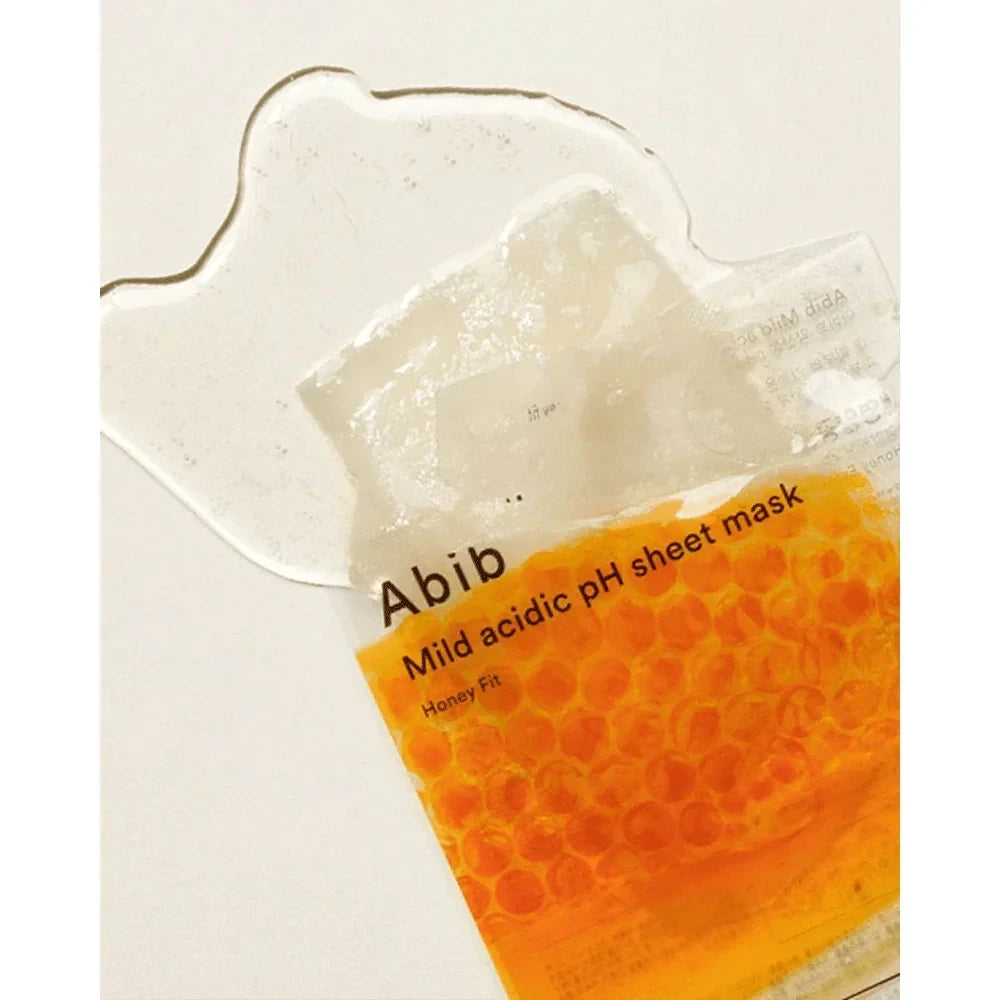 bareskin.lt Abib Mild Acidic pH Honey Fit maitinamoji veido kaukė su medumi, propoliu ir karališkąja žele intensyviai drėkina, ramina ir stiprina odos apsauginį barjerą