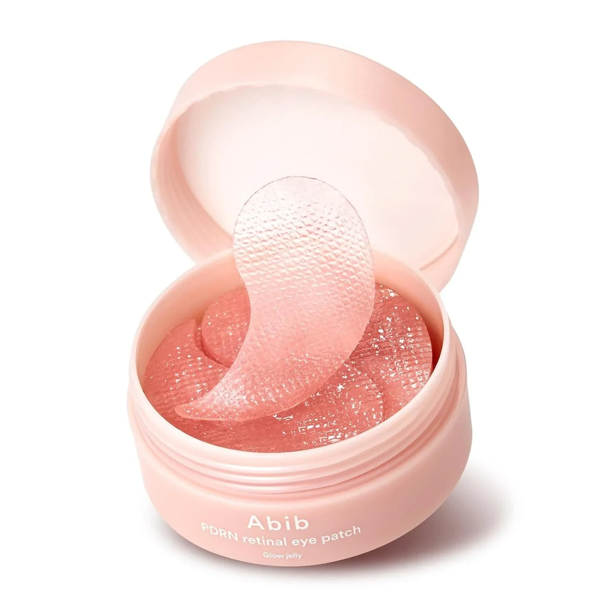 bareskin.lt Abib PDRN Retinal Eye Patch Glow Jelly hidrogeliniai paakių padeliai su lašišos kilmės PDRN, retinaliu ir kofeinu skirti nuovargio požymių, patamsėjimų ir sausumo paveiktai paakių sričiai prižiūrėti