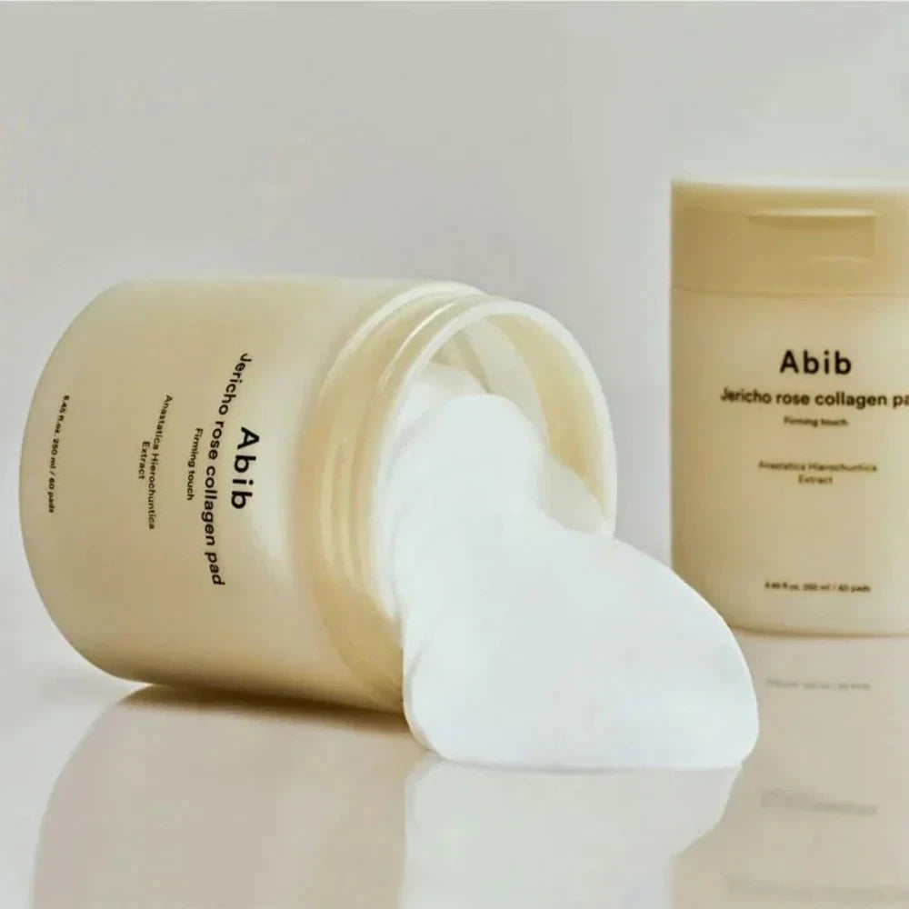 bareskin.lt Abib Jericho rose collagen firming toner pads toniko diskeliai su Jericho rožės ekstraktu veiksmingai drėkina odą ir ramina sudirgimus