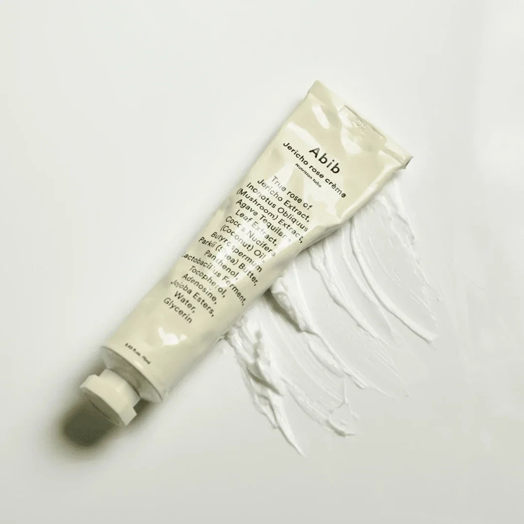 bareskin.lt Abib Jericho Rose Crème Nutrition Tube hipoalerginis kremas, kuris giliai skverbiasi į odą, maitindamas ją iš vidaus