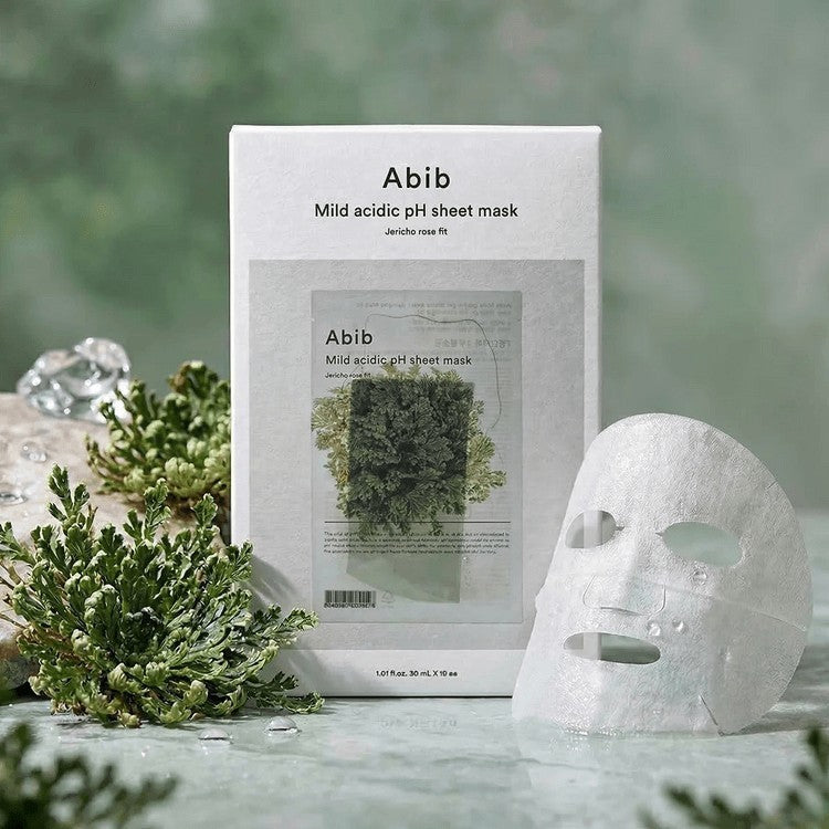 bareskin.lt Abib Mild Acidic pH Sheet Mask Jericho Rose Fit veido kaukė su Jericho rože, fermentais ir 8 tipų hialurono rūgštimi intensyviai drėkina, ramina ir stiprina odą