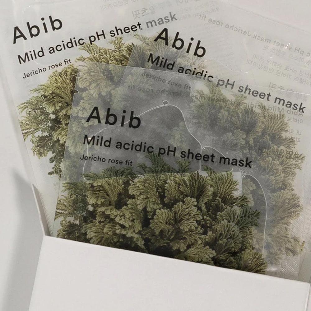bareskin.lt Abib Mild Acidic pH Sheet Mask Jericho Rose Fit veido kaukė su Jericho rože, fermentais ir 8 tipų hialurono rūgštimi intensyviai drėkina, ramina ir stiprina odą