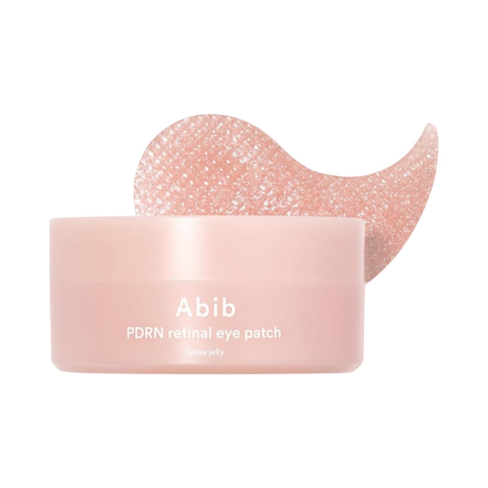 bareskin.lt Abib PDRN Retinal Eye Patch Glow Jelly hidrogeliniai paakių padeliai su lašišos kilmės PDRN, retinaliu ir kofeinu skirti nuovargio požymių, patamsėjimų ir sausumo paveiktai paakių sričiai prižiūrėti